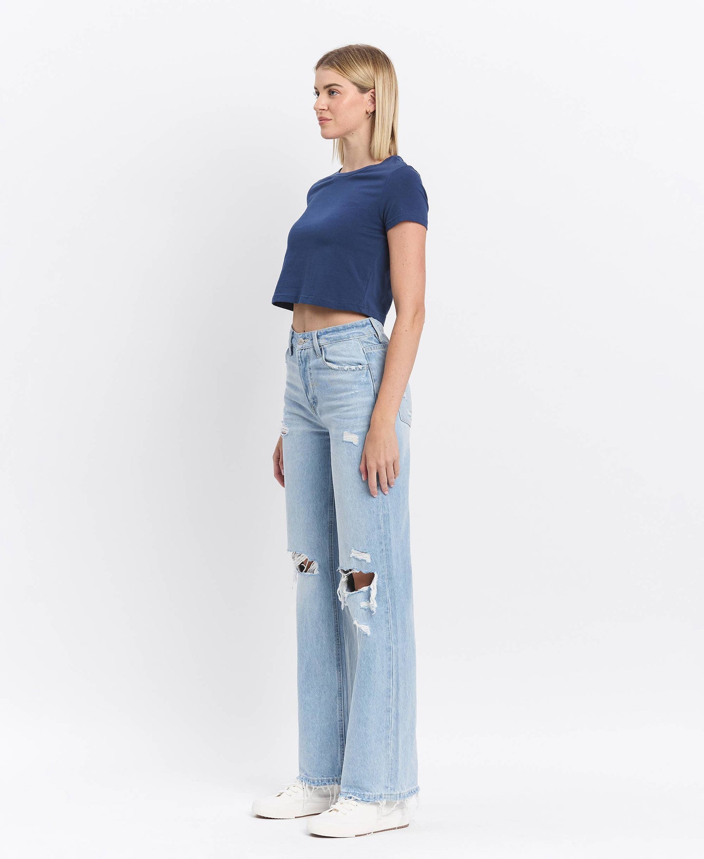 VERVET 90'S VINTAGE SUPER HIGH RISE FLARE JEANS