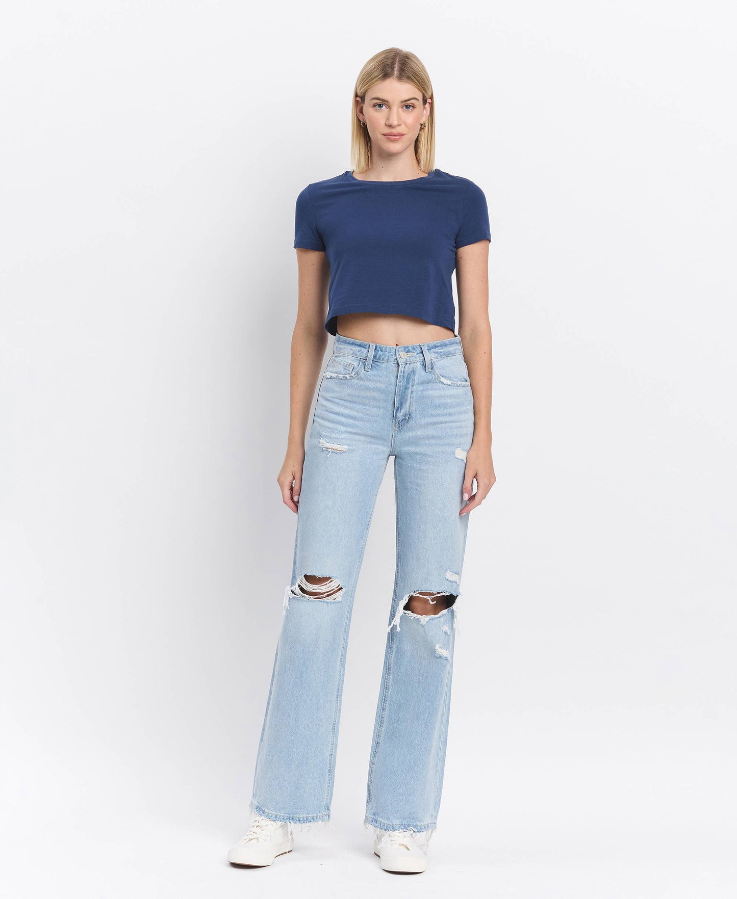 VERVET 90'S VINTAGE SUPER HIGH RISE FLARE JEANS