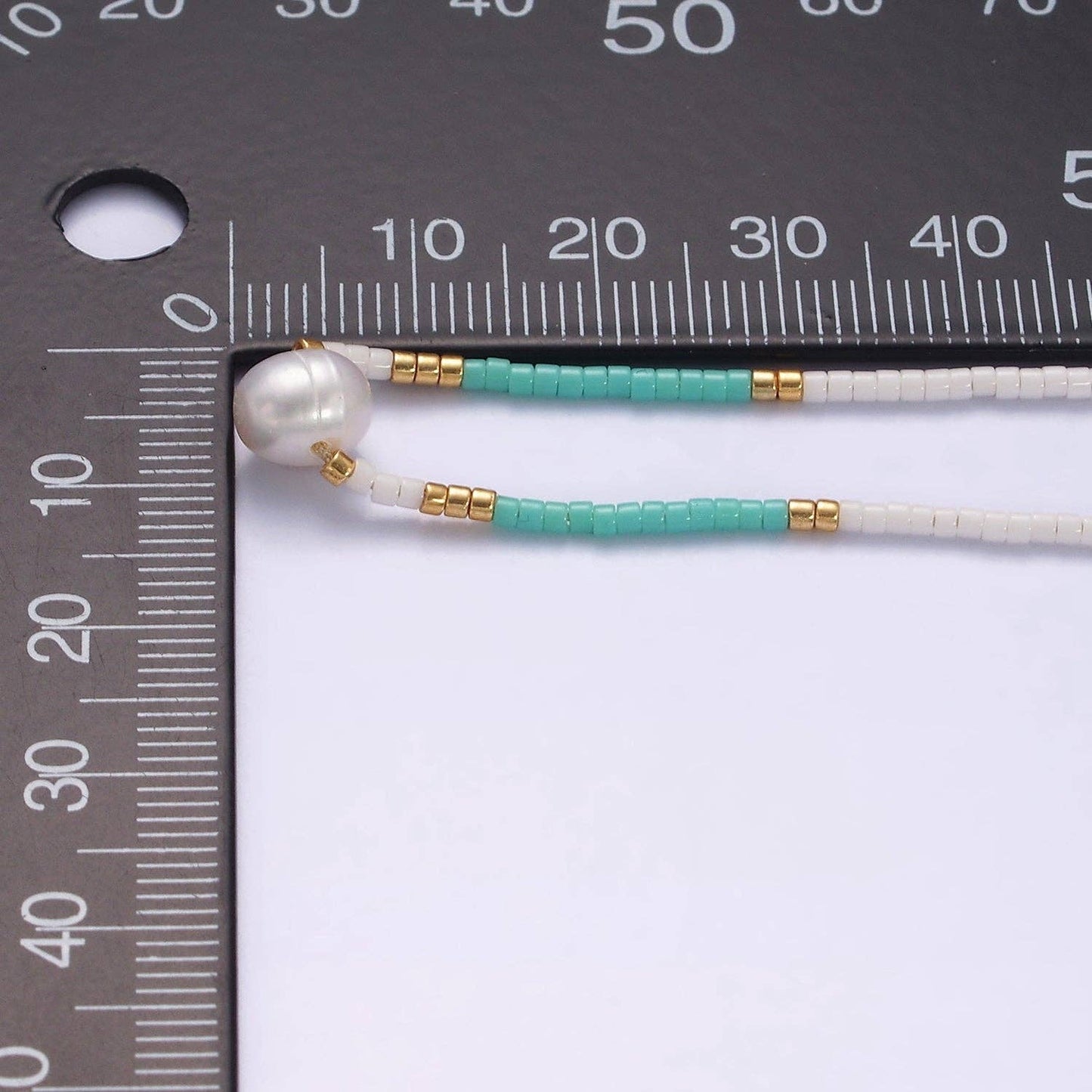 Dainty Shell Pearl Cord Bracelet Turquoise White Gold Cylind