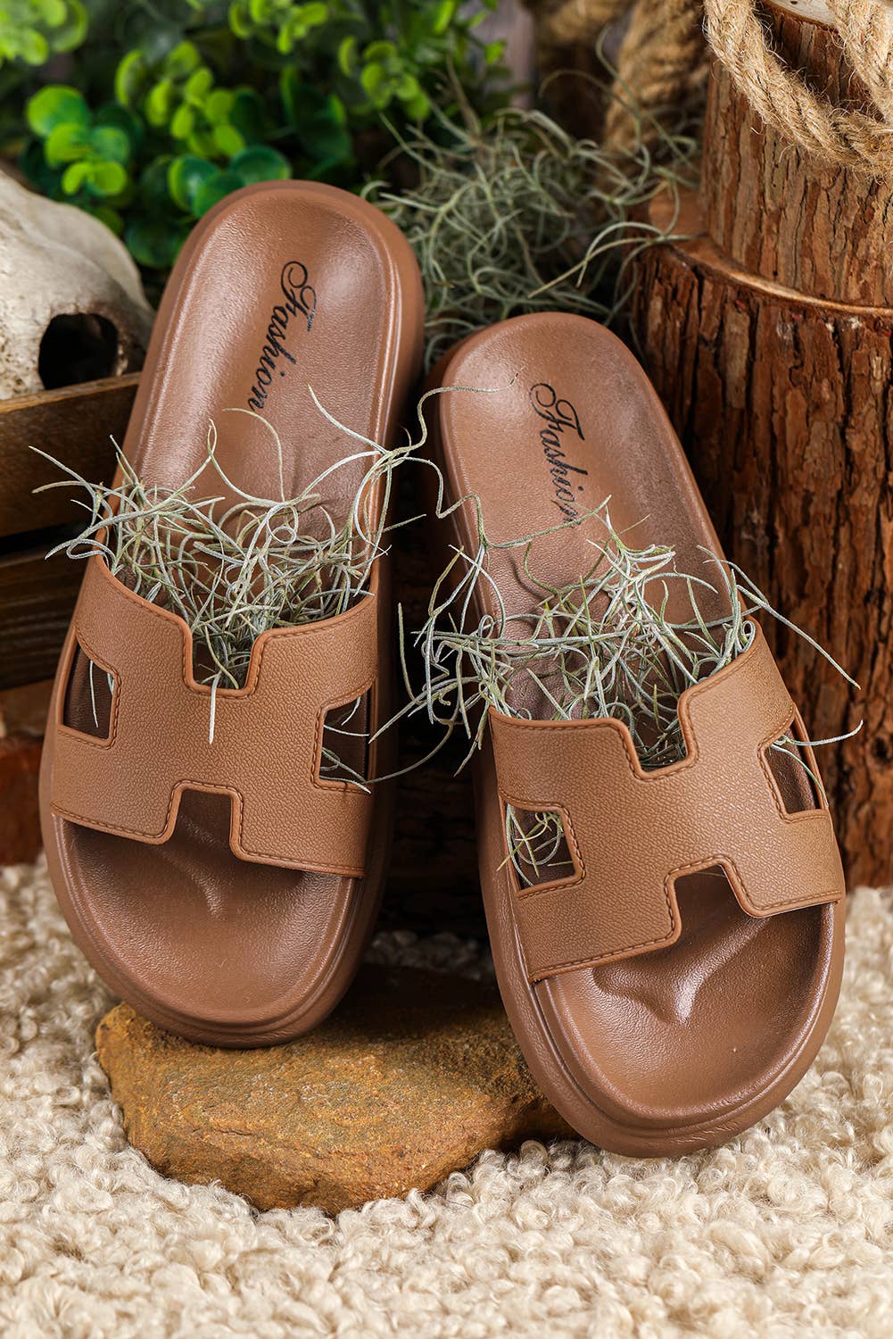 Cutout Design Open Toe Platform Sandals
