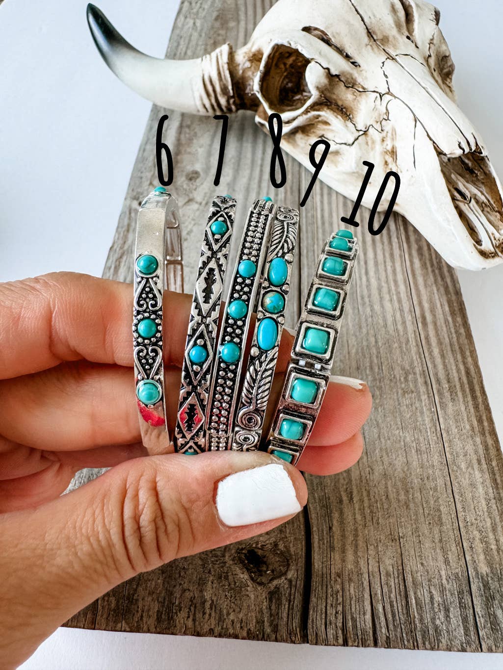 Western Turquoise Stone Stretch Bracelet