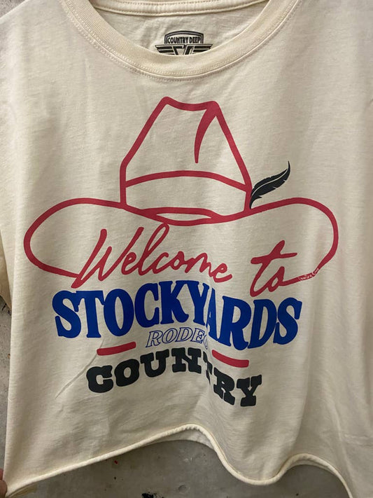 Welcome to the Stockyards Rodeo relaxed Crop T-shirt