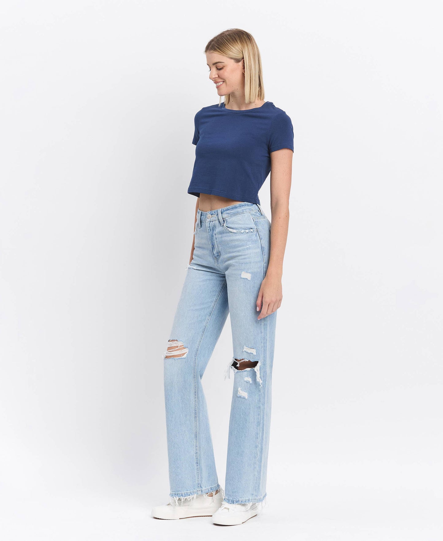 VERVET 90'S VINTAGE SUPER HIGH RISE FLARE JEANS