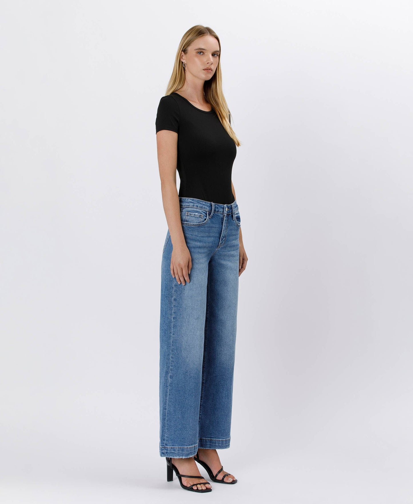 VERVET HIGH RISE TROUSER WIDE JEANS