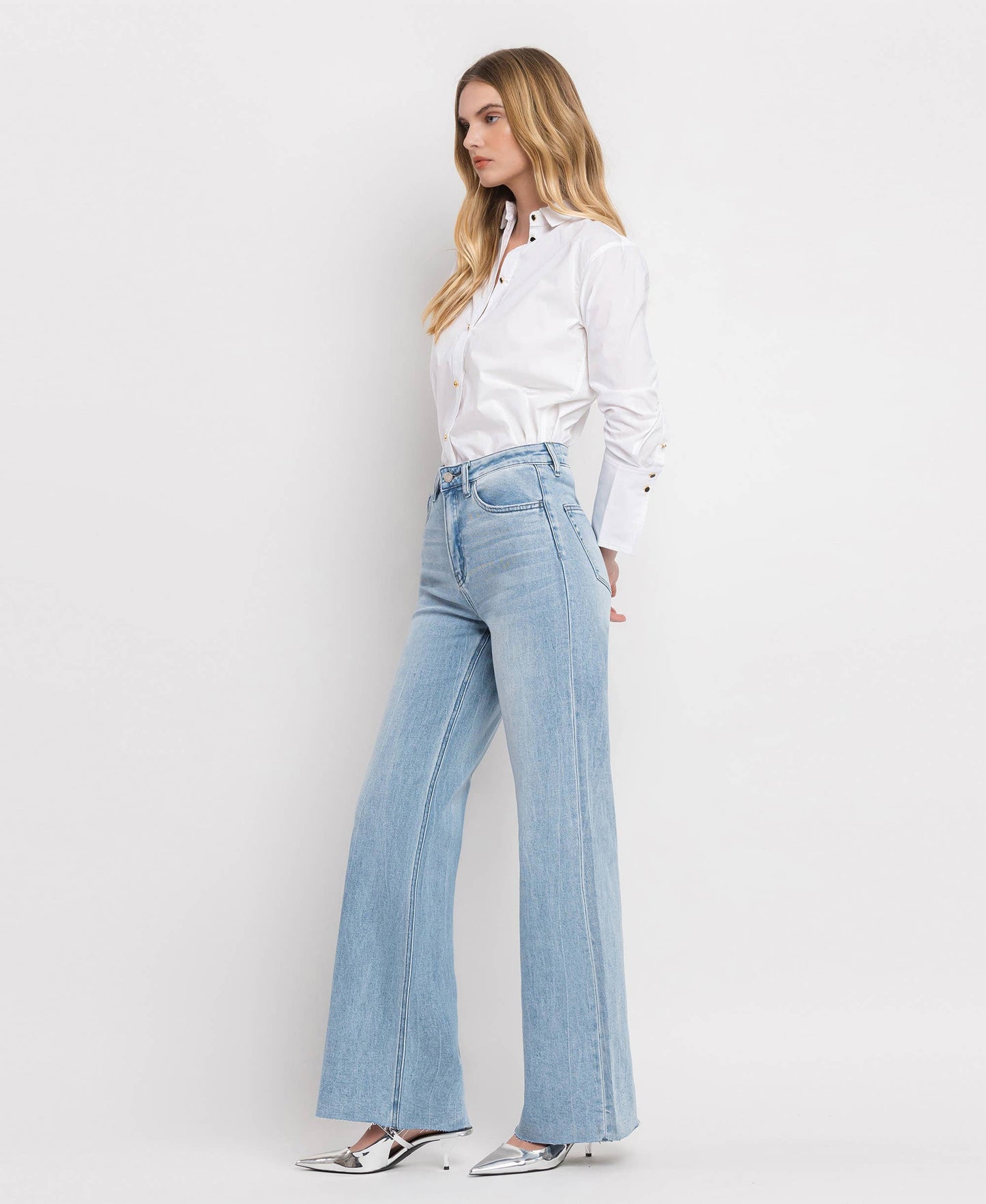 VERVET SUPER HIGH RISE WIDE LEG JEANS