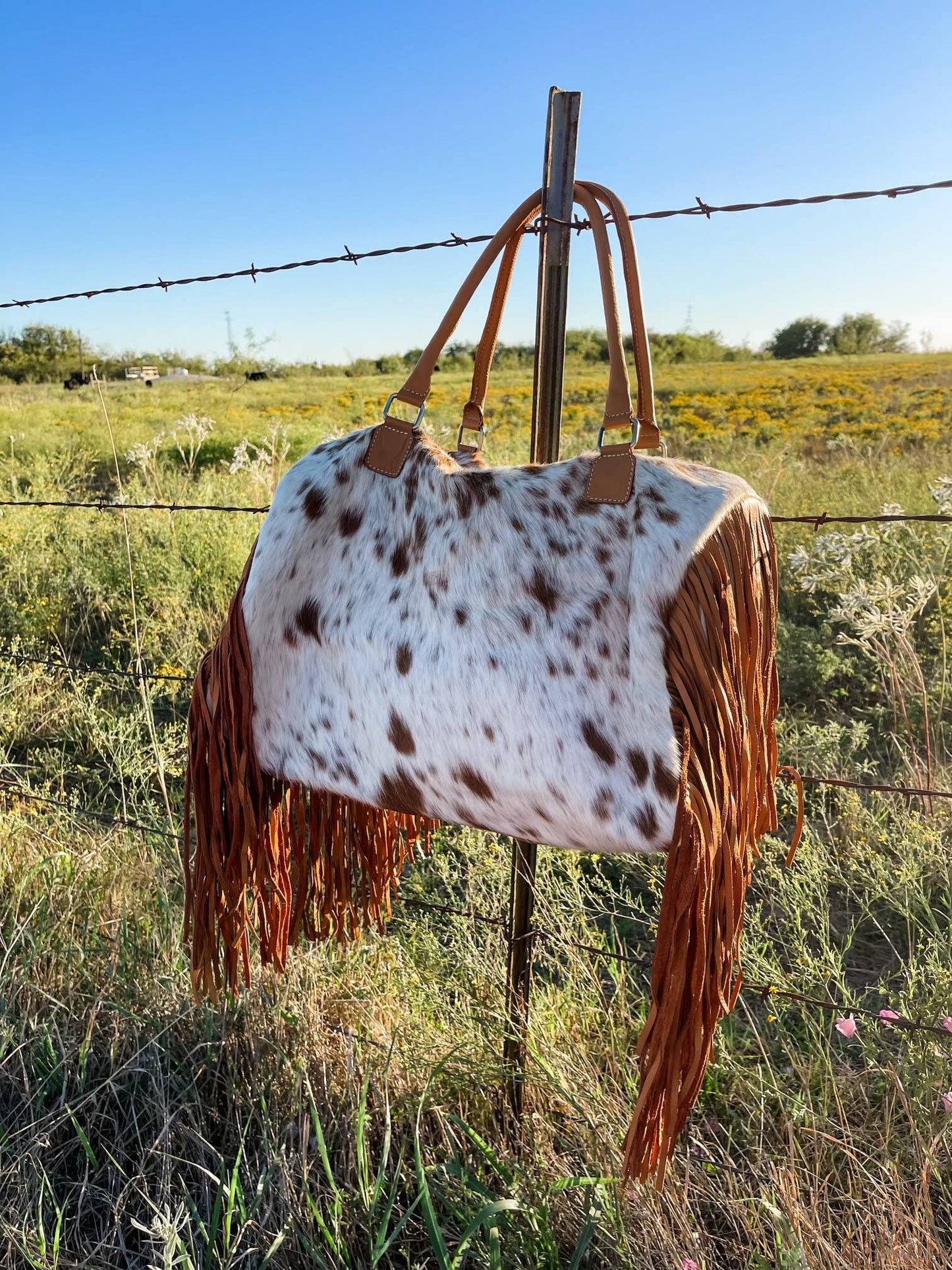 XL Duffle Bag - Leather HairOn Cowhide Travel Weekender