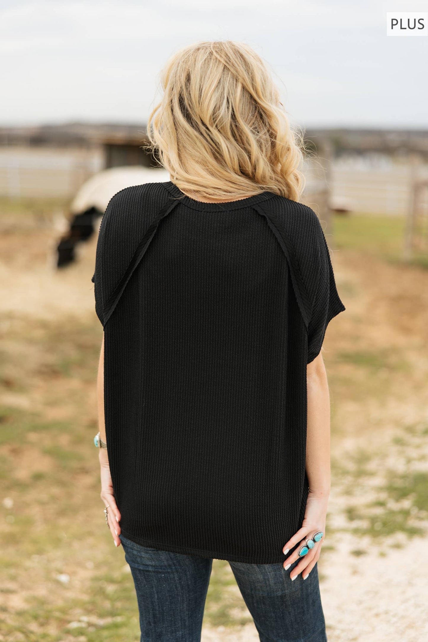 PLUS SIZE Knit Poncho Top