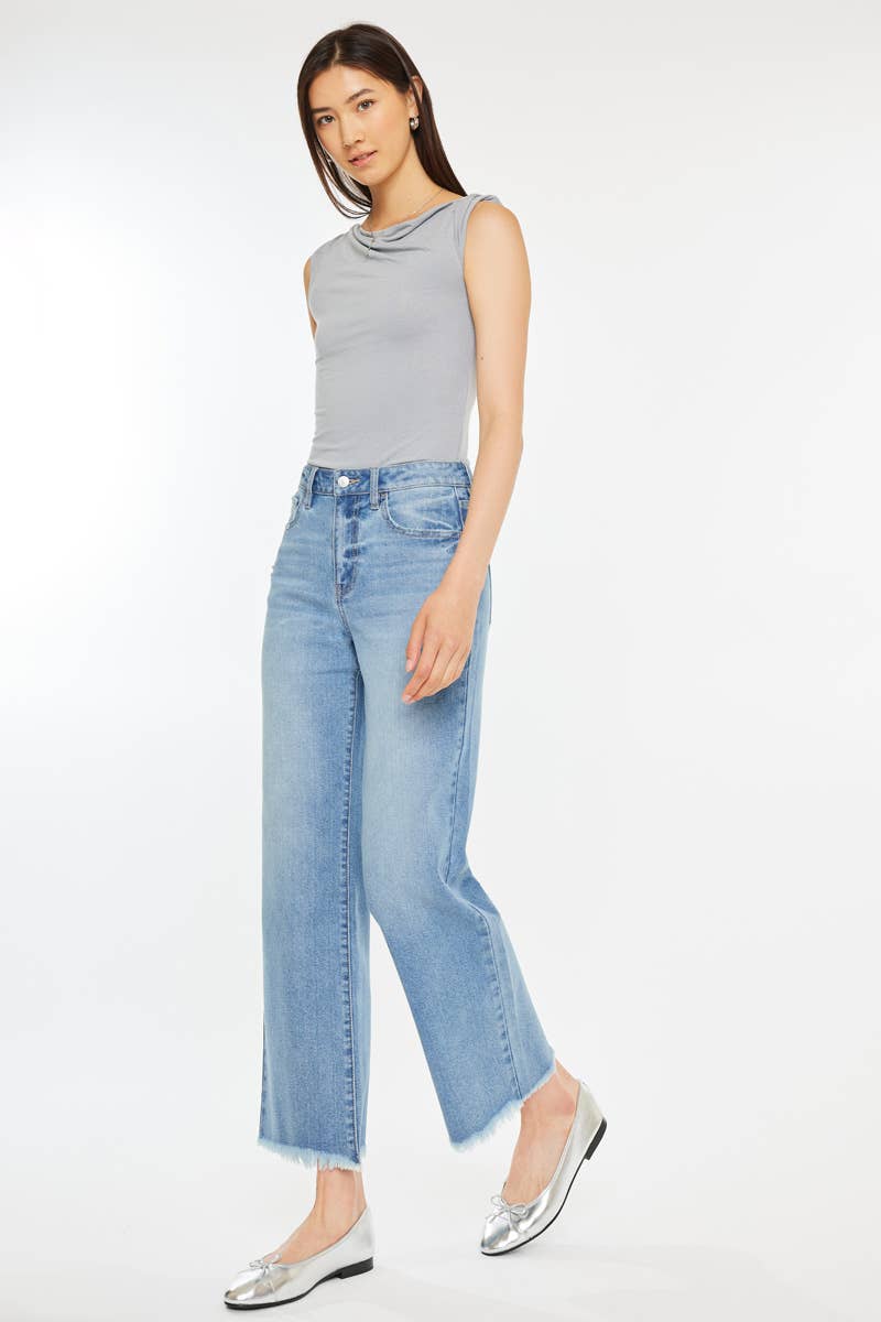 KanCan High Rise Frayed Hem Jeans