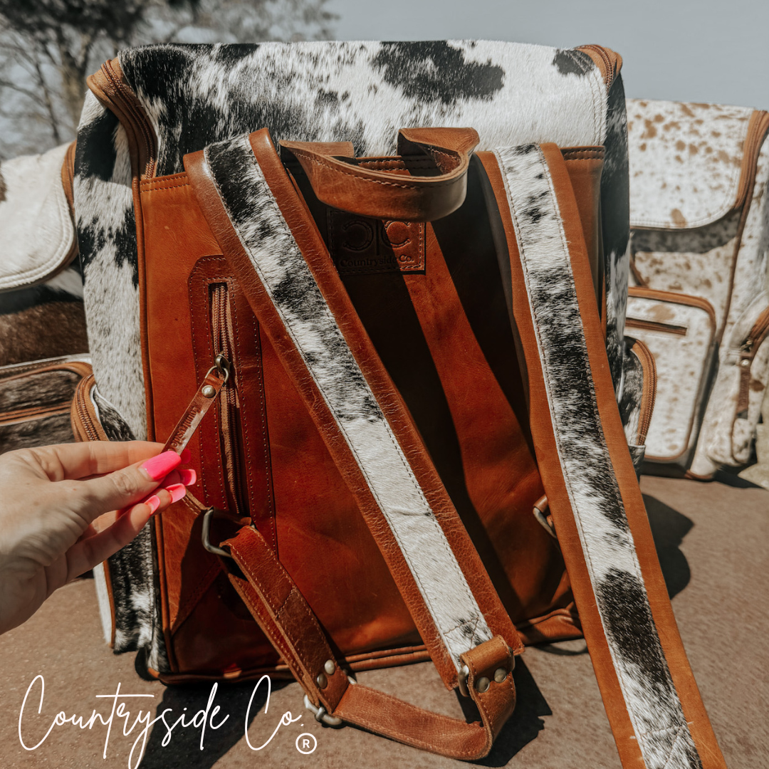 Boulder Cowhide Backpack Laptop Bag, travel bag