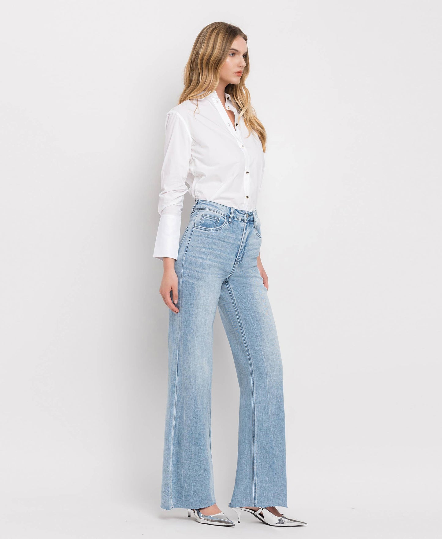VERVET SUPER HIGH RISE WIDE LEG JEANS