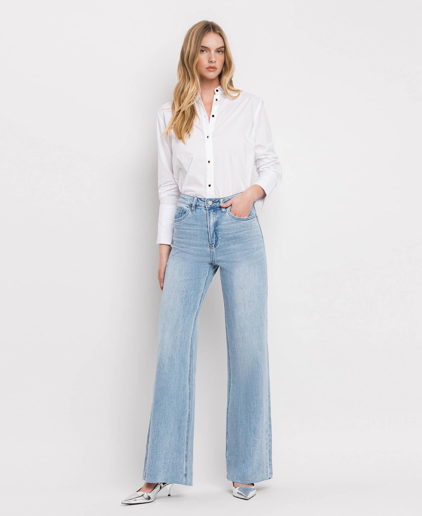 VERVET SUPER HIGH RISE WIDE LEG JEANS