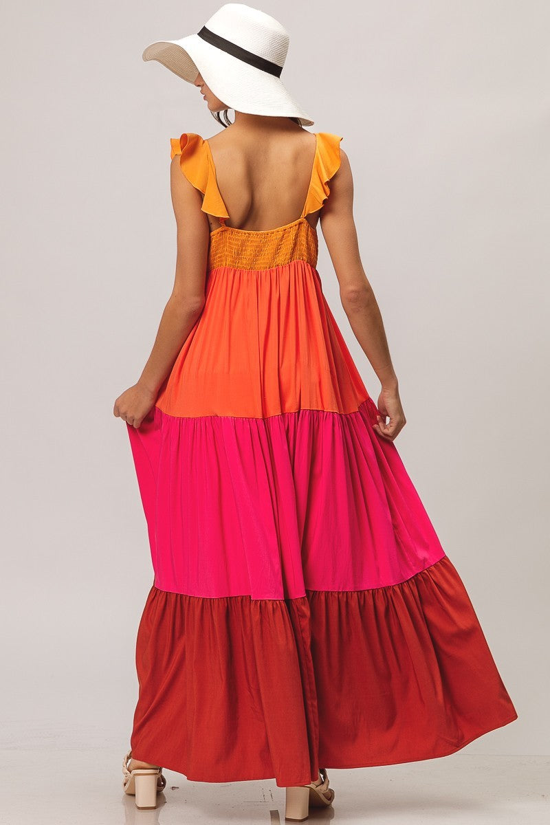 Sunset Colorblock Maxi Dress