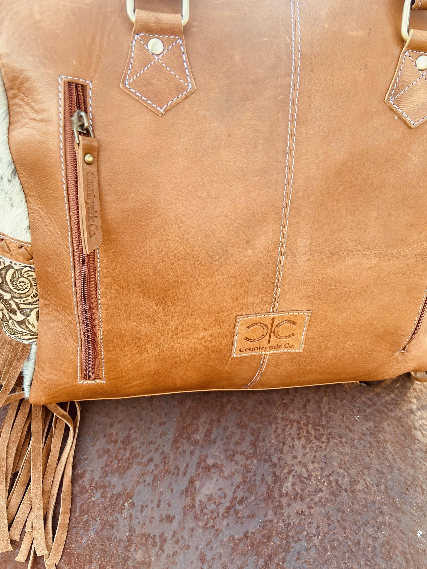 Tooled Leather Cowhide Western Statement Bag - Limited Made