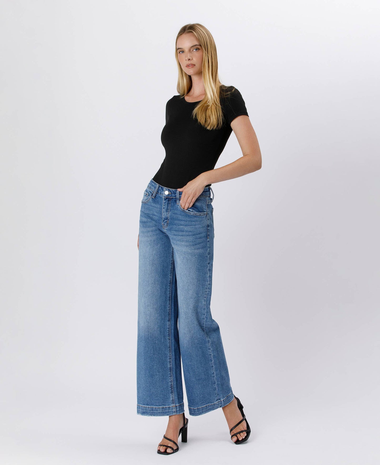 VERVET HIGH RISE TROUSER WIDE JEANS