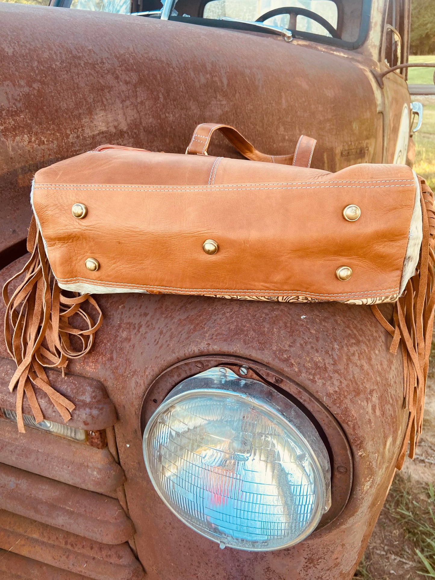 Tooled Leather Cowhide Western Statement Bag - Limited Made
