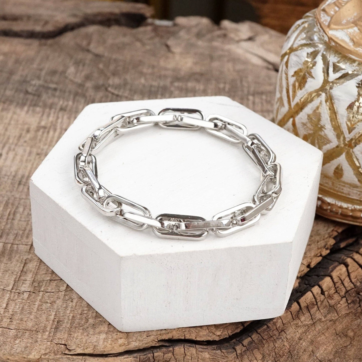 Chain Reaction – Chunky Stretchy Paperclip Bracelet