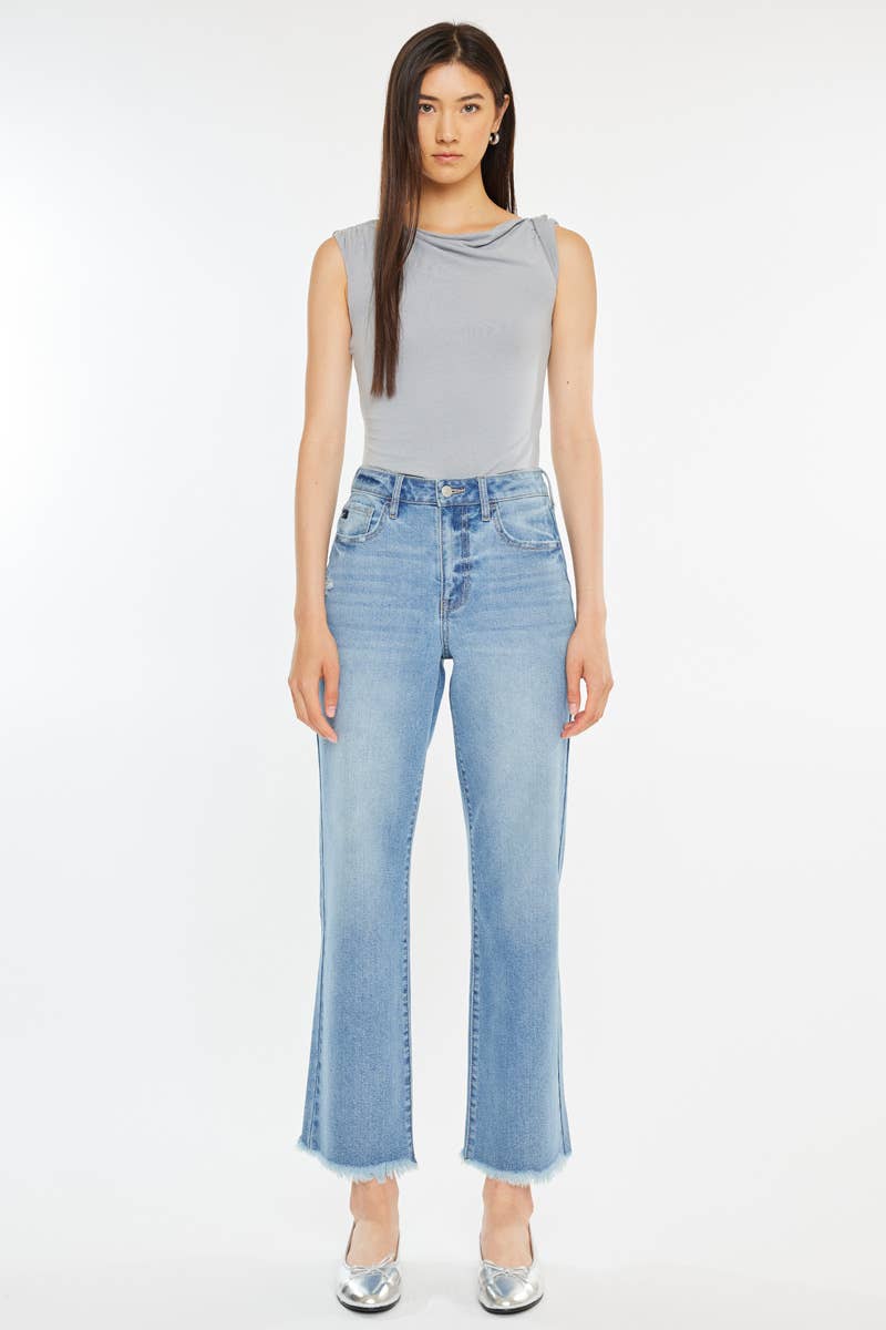 KanCan High Rise Frayed Hem Jeans