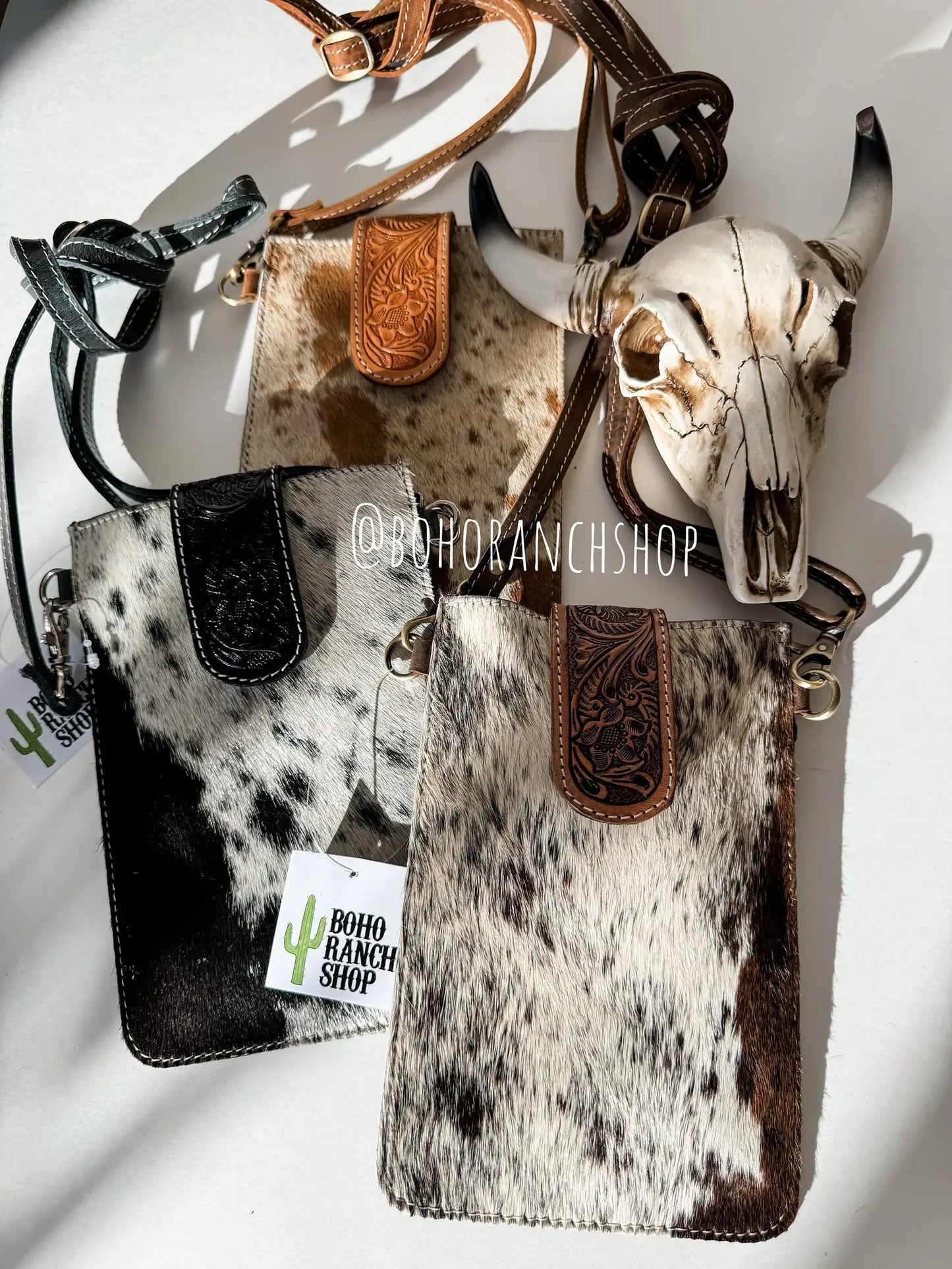 HAYDEE PHONE CROSSBODY mobile Western Tooled Leather Cowhide