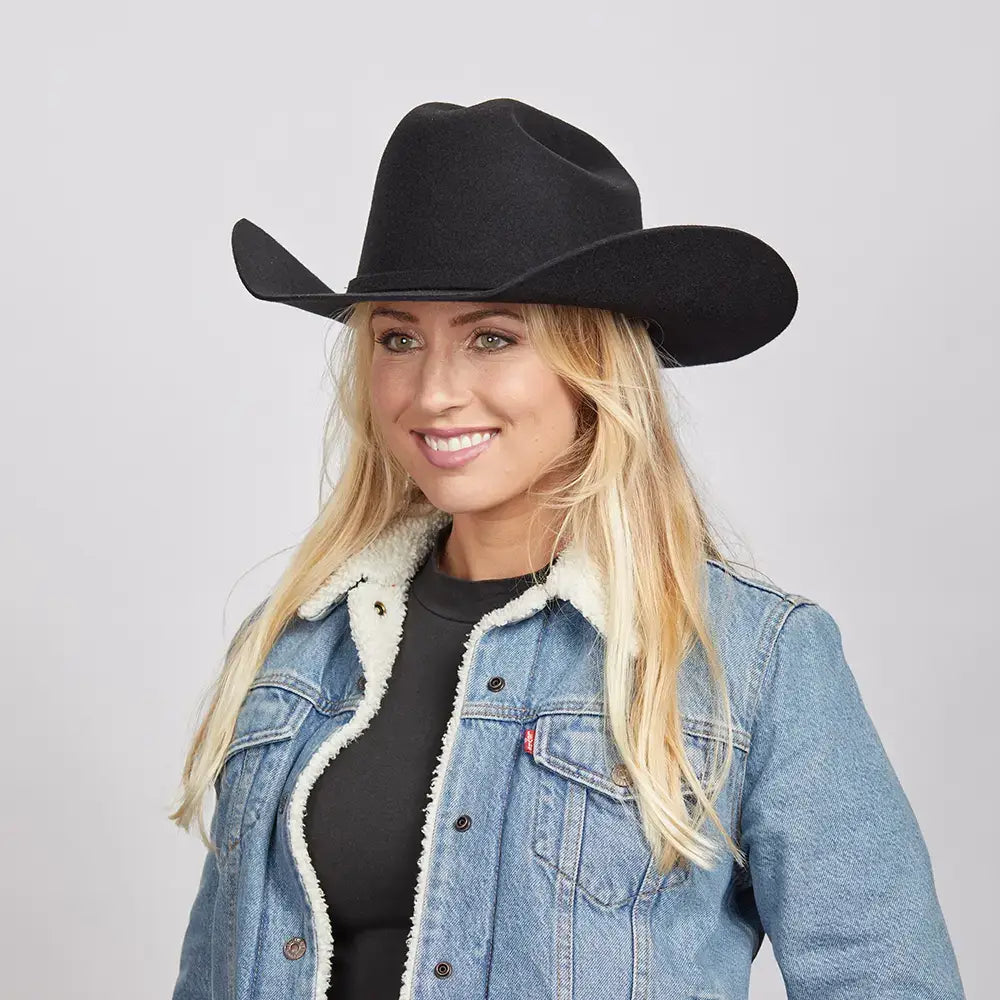 Wool Felt Western Cowboy Hat - Style Cattleman