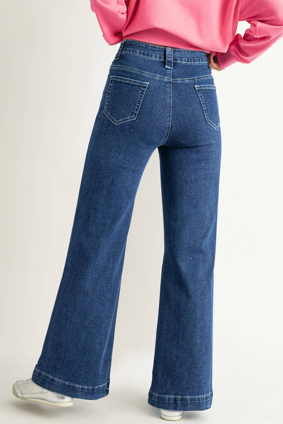 Wide Leg Pocketed High Waist Jeans