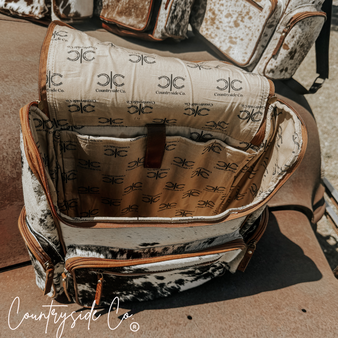 Boulder Cowhide Backpack Laptop Bag, travel bag