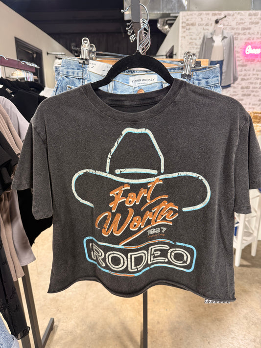 Fort Worth Rodeo 87 Vintage Relaxed Crop T-shirt
