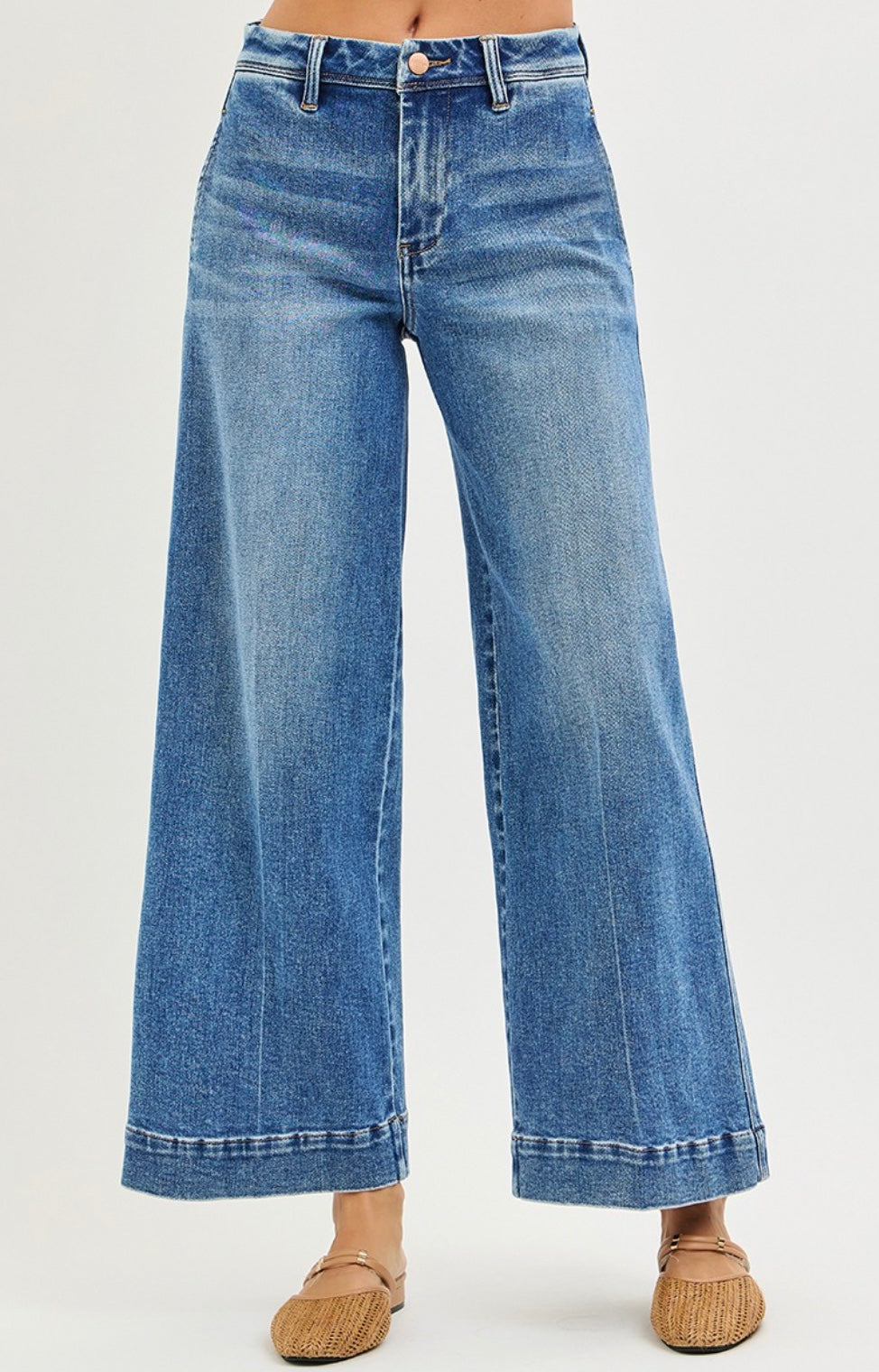 Slouchy Ankle Wide Jeans