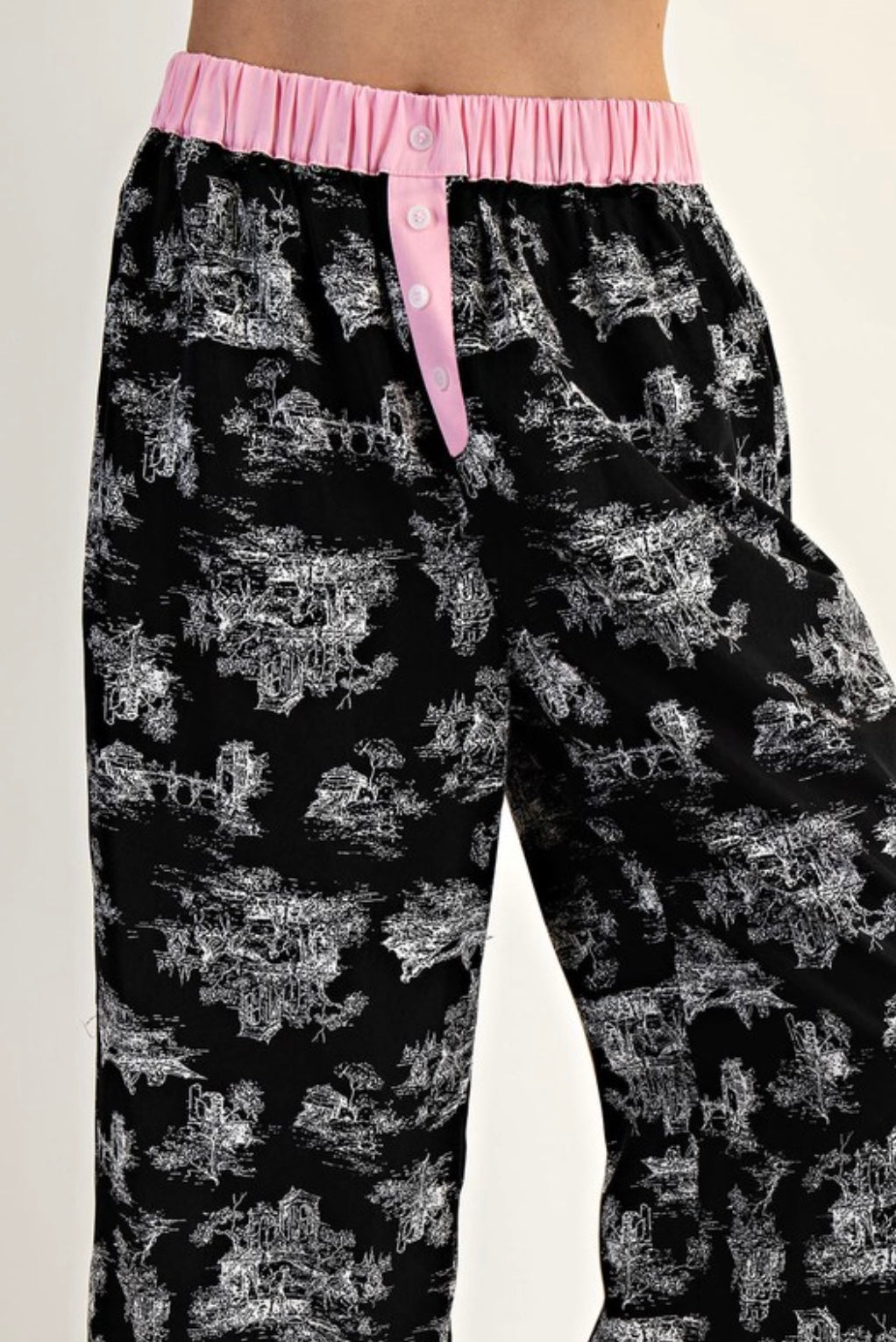 Printed Pajama Tie Bow Set