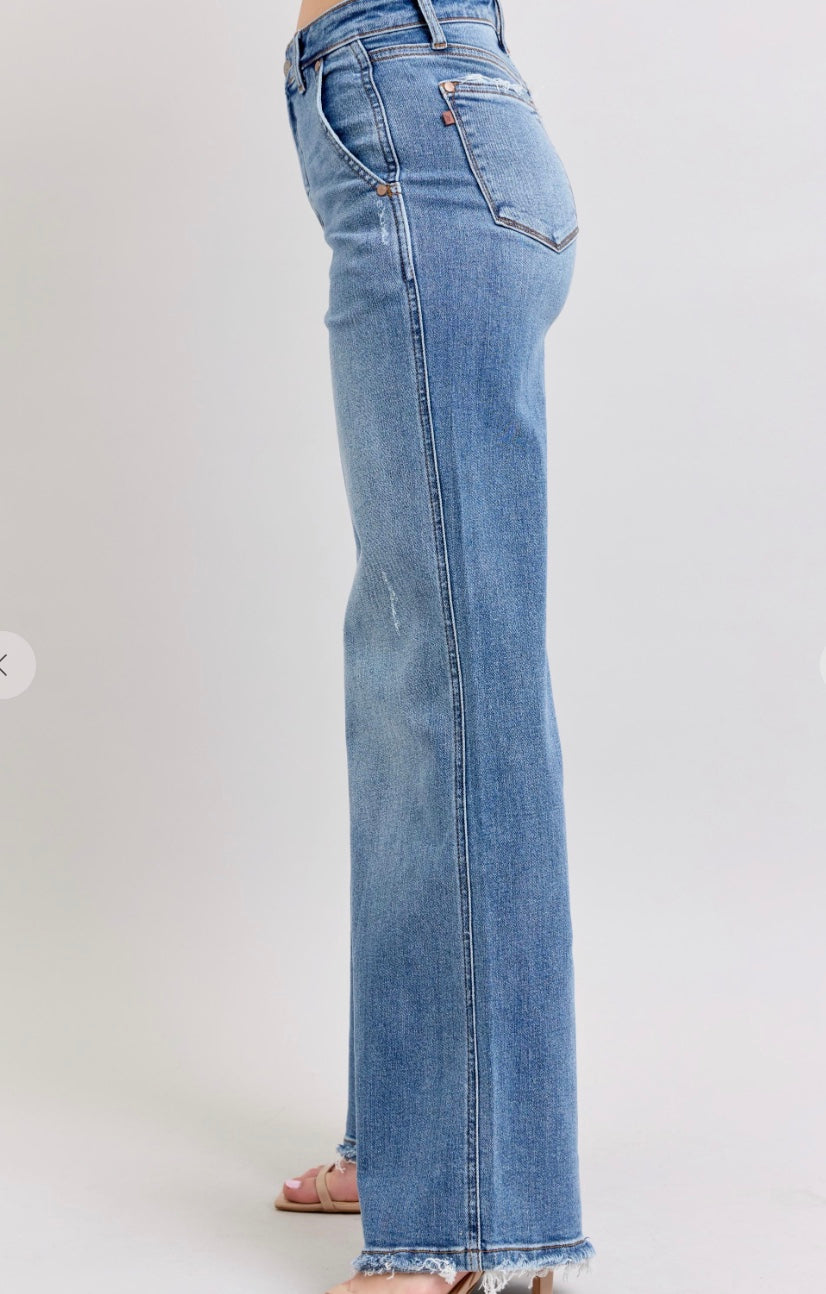 judy blue hw retro wide fit jeans