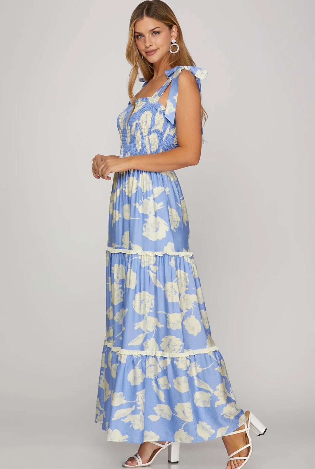 She + Sky Ruffle Maxi