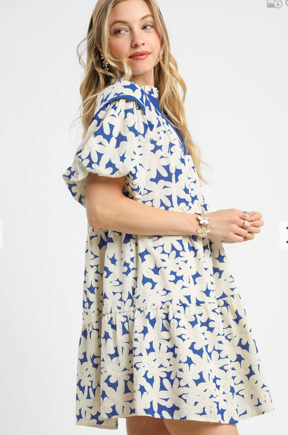 Tiered Floral Print Babydoll Dress