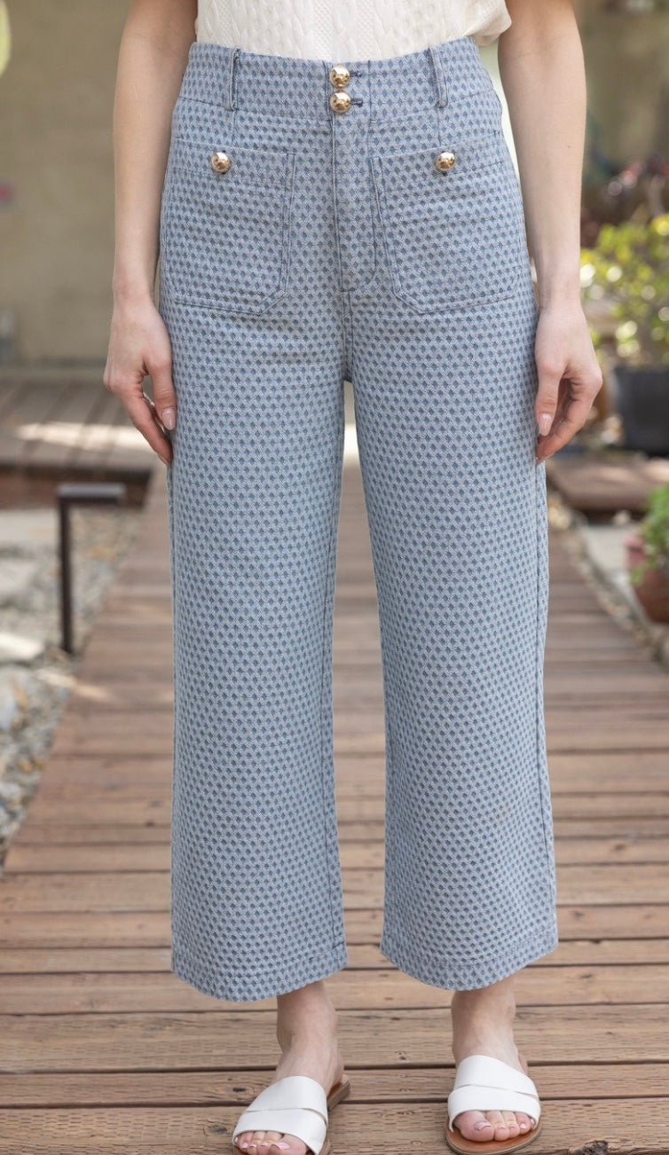 Straight Leg Diamond Print Pants