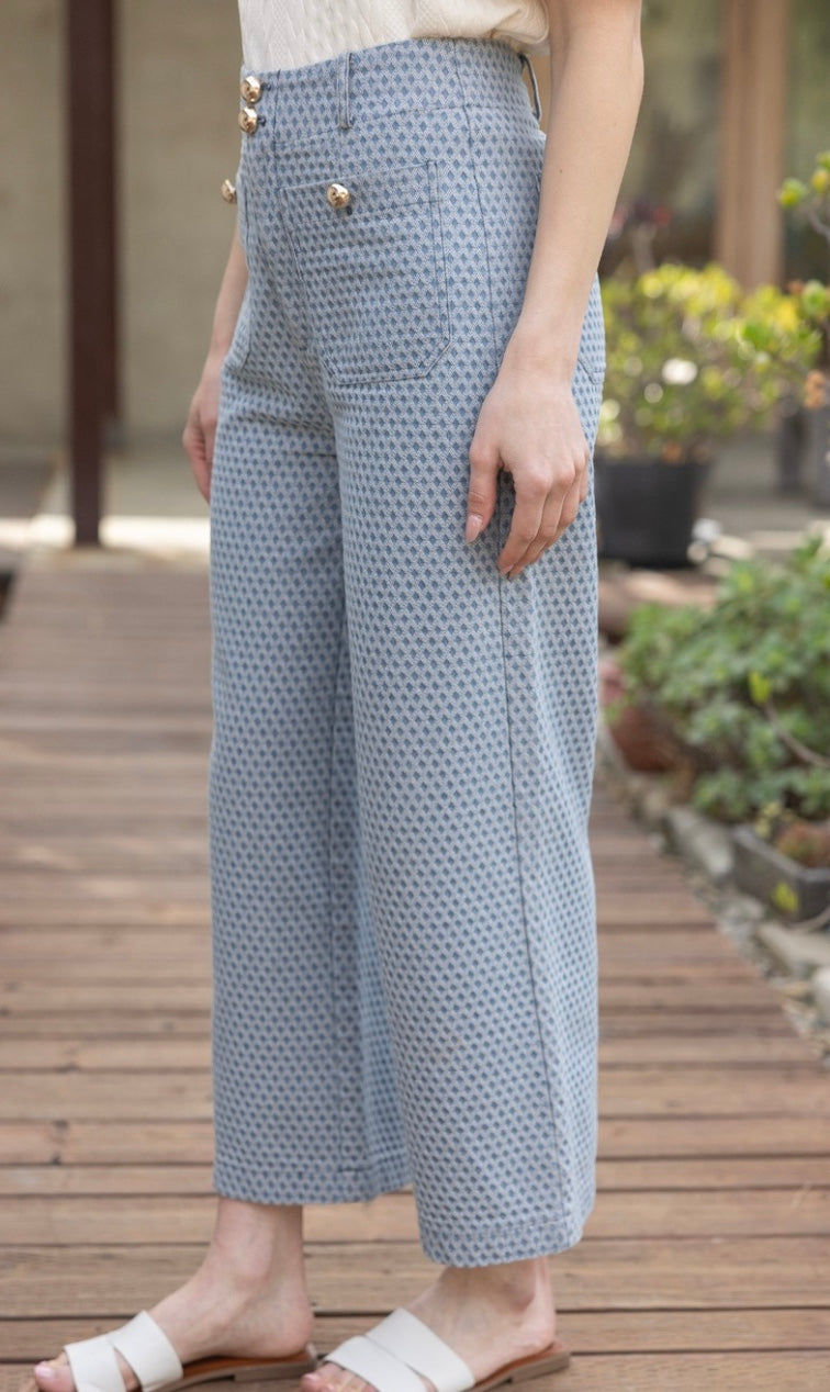 Straight Leg Diamond Print Pants
