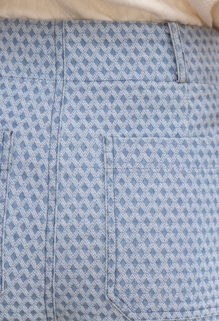 Straight Leg Diamond Print Pants