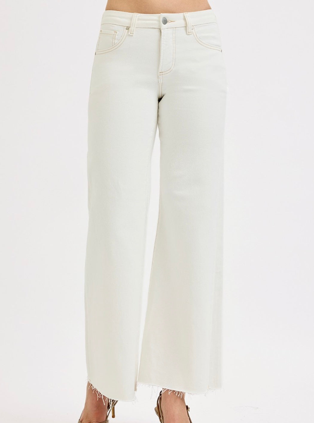 Risen Jeans Wide Leg Pants
