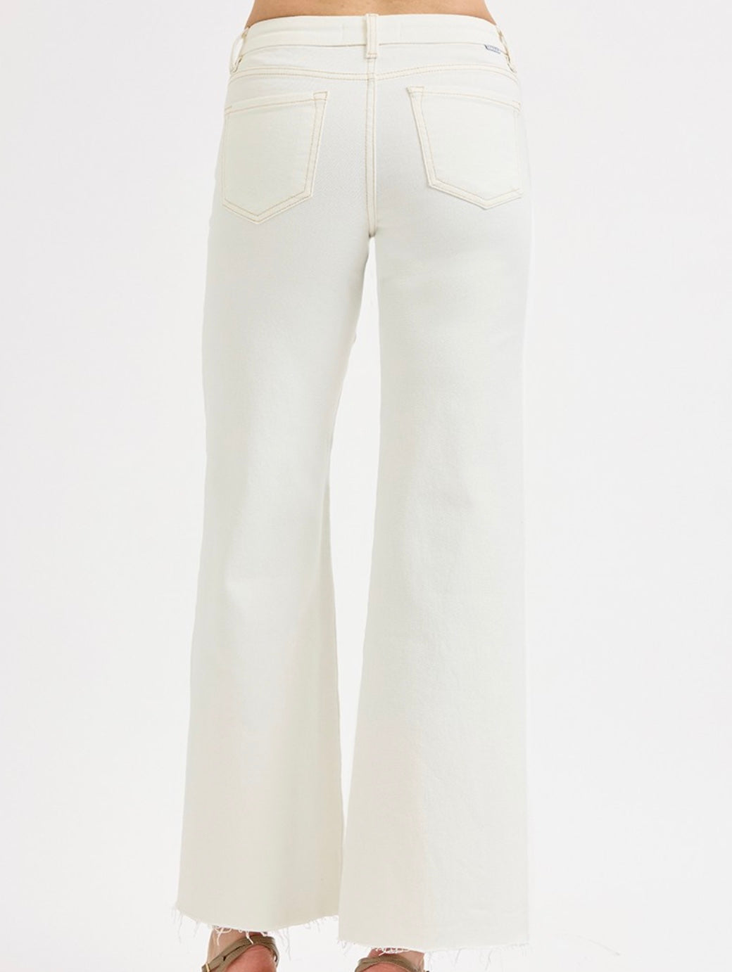Risen Jeans Wide Leg Pants