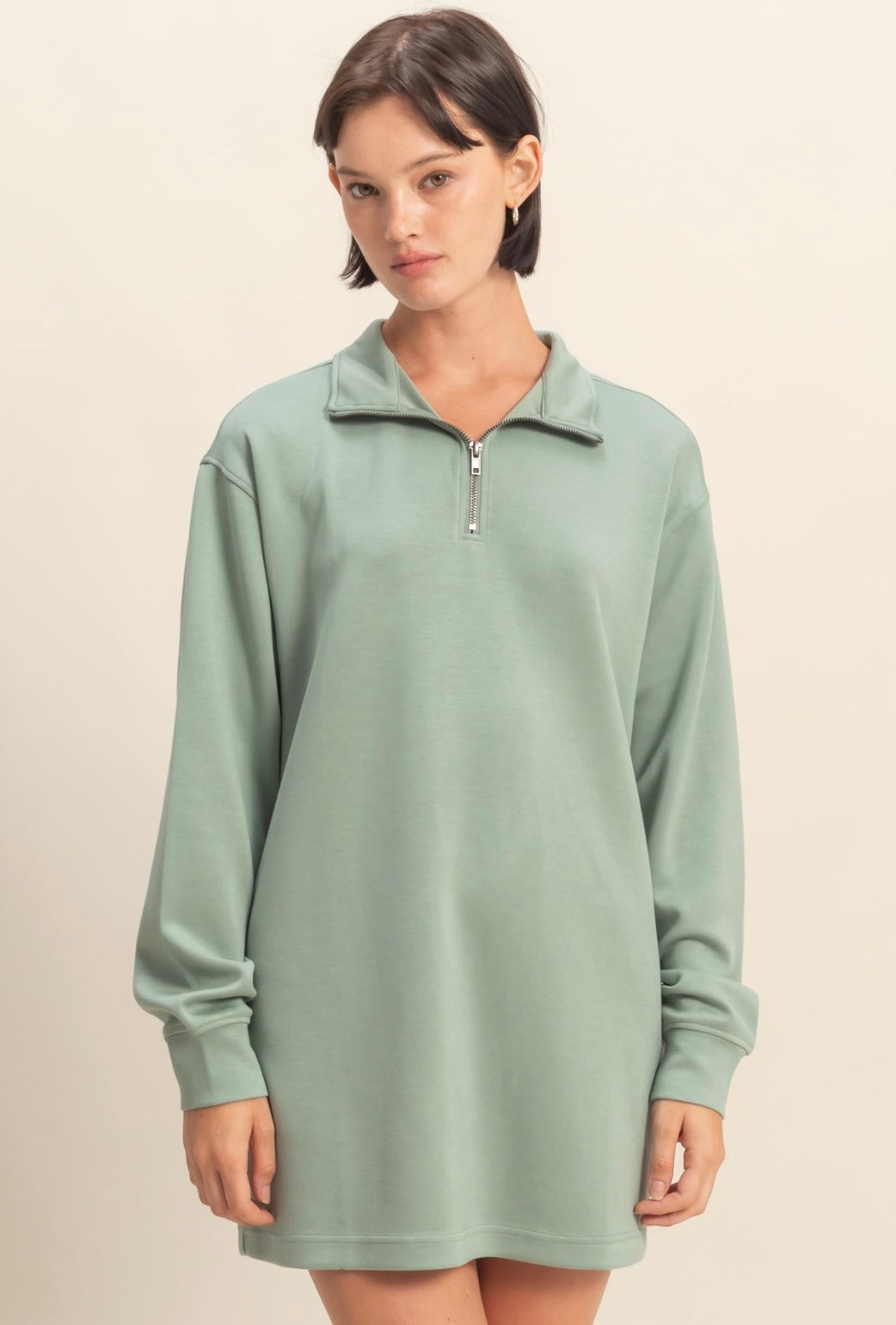 Half Zip Athletic Tunic Top/Dress