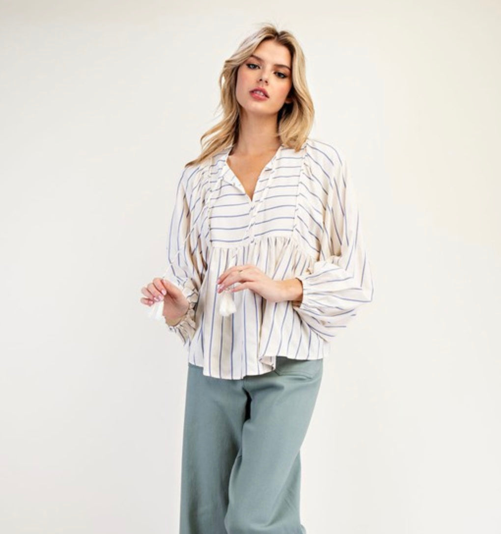 Blue Striped Blouse