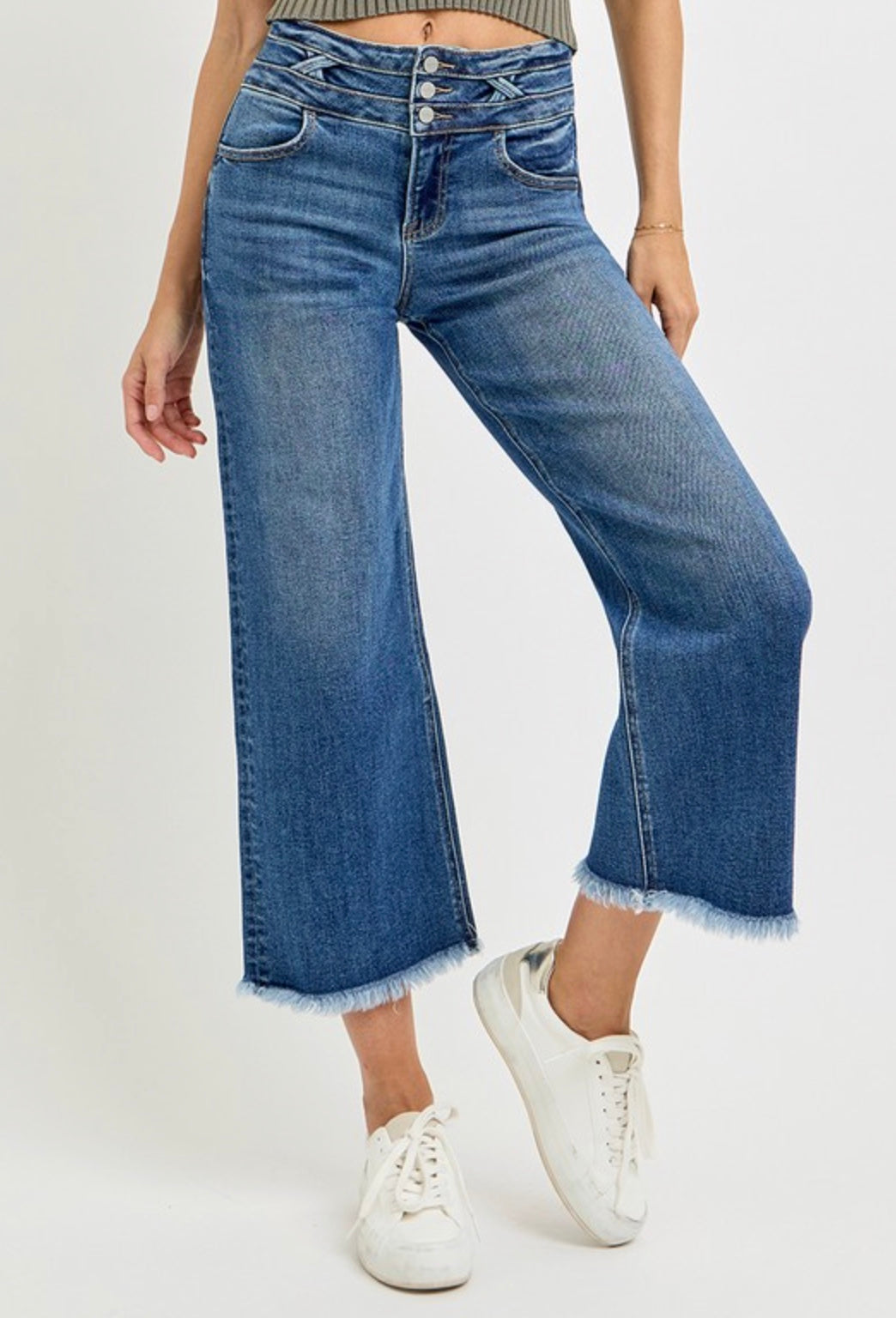 RISEN High Rise Crop Jeans
