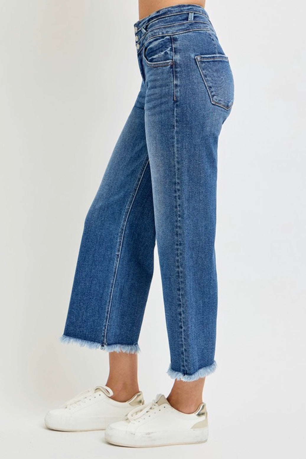 RISEN High Rise Crop Jeans