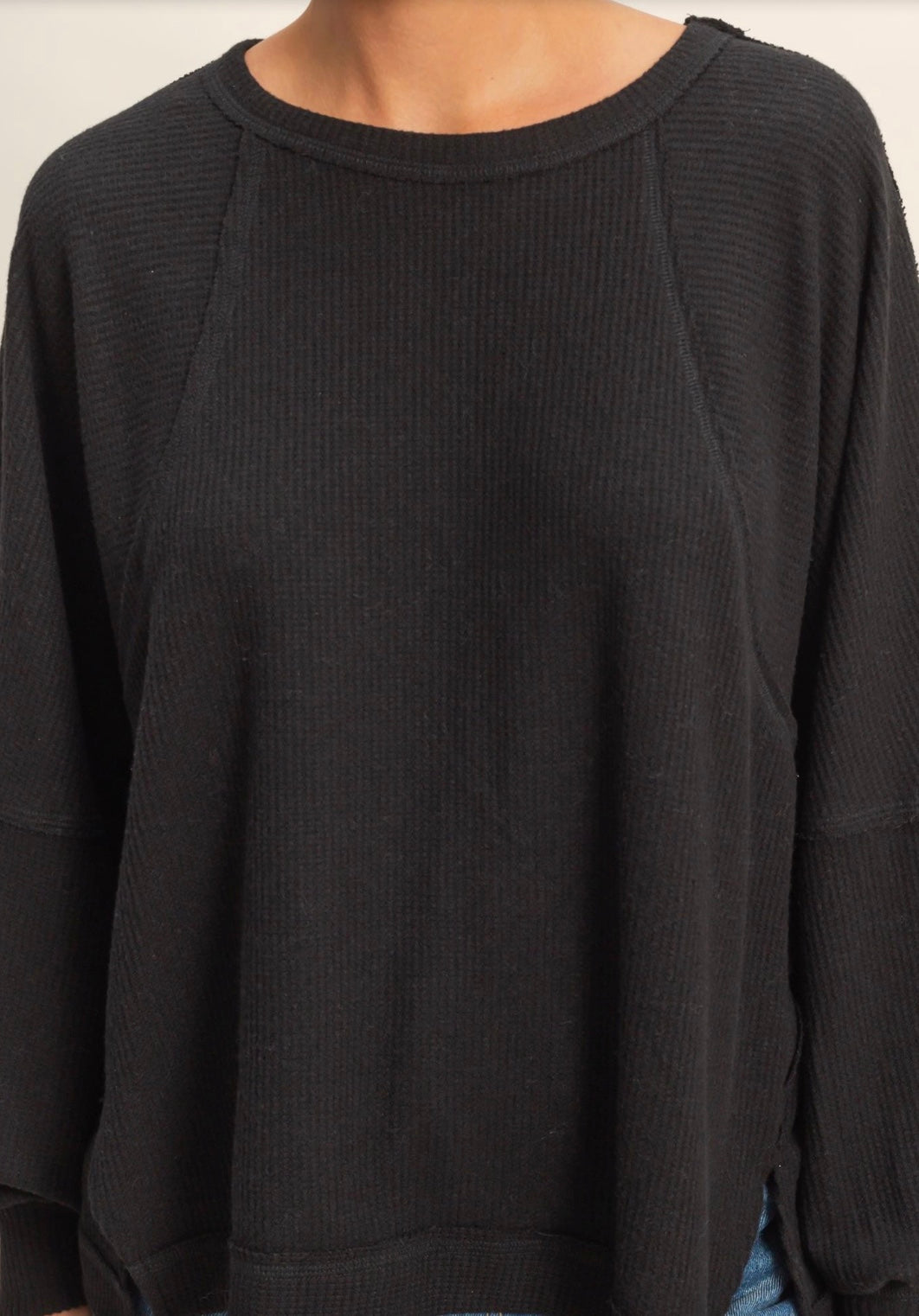 Waffle Long Sleeve Casual Top