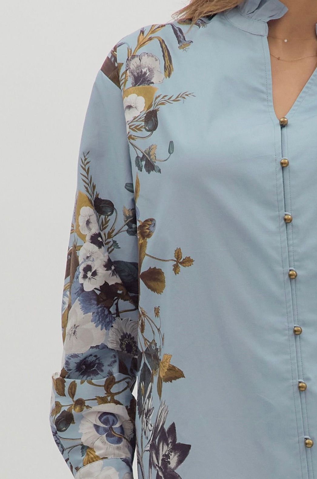 Floral Print LongSleeve Blouse