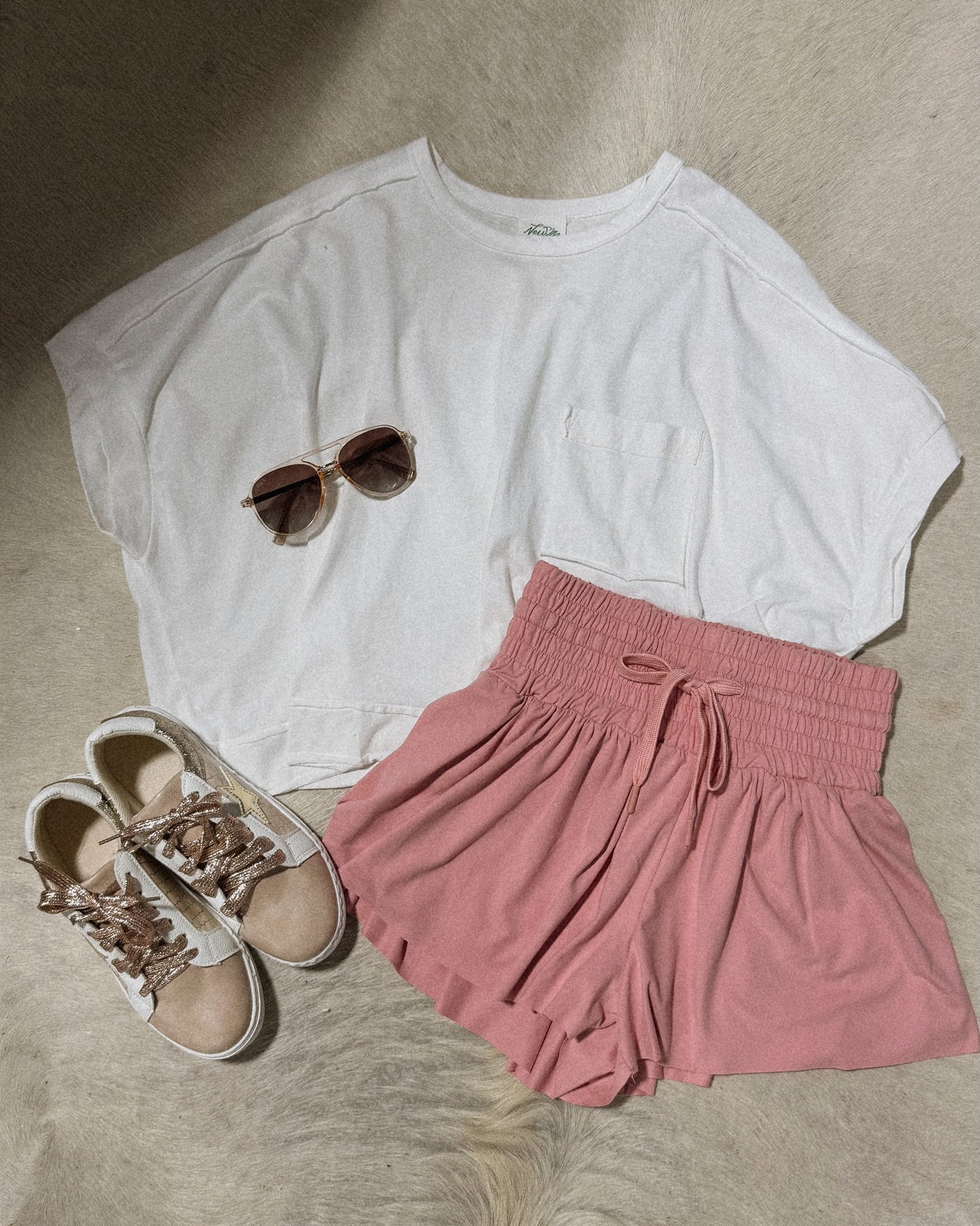 umgee elastic waist shorts