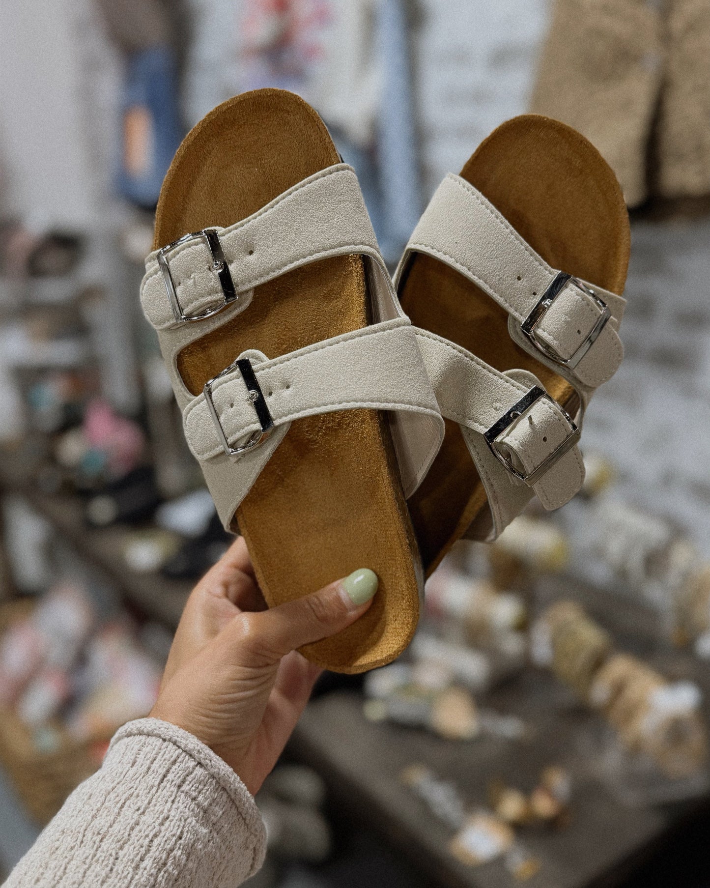 LDC Faux Suede Buckle Sandals