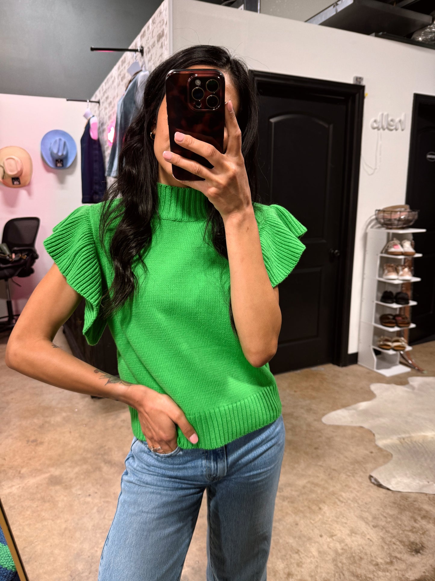 Green Knit Top