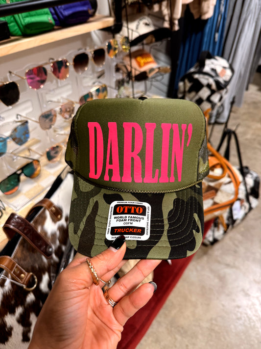 DARLIN Pink Puff Trucker Hat