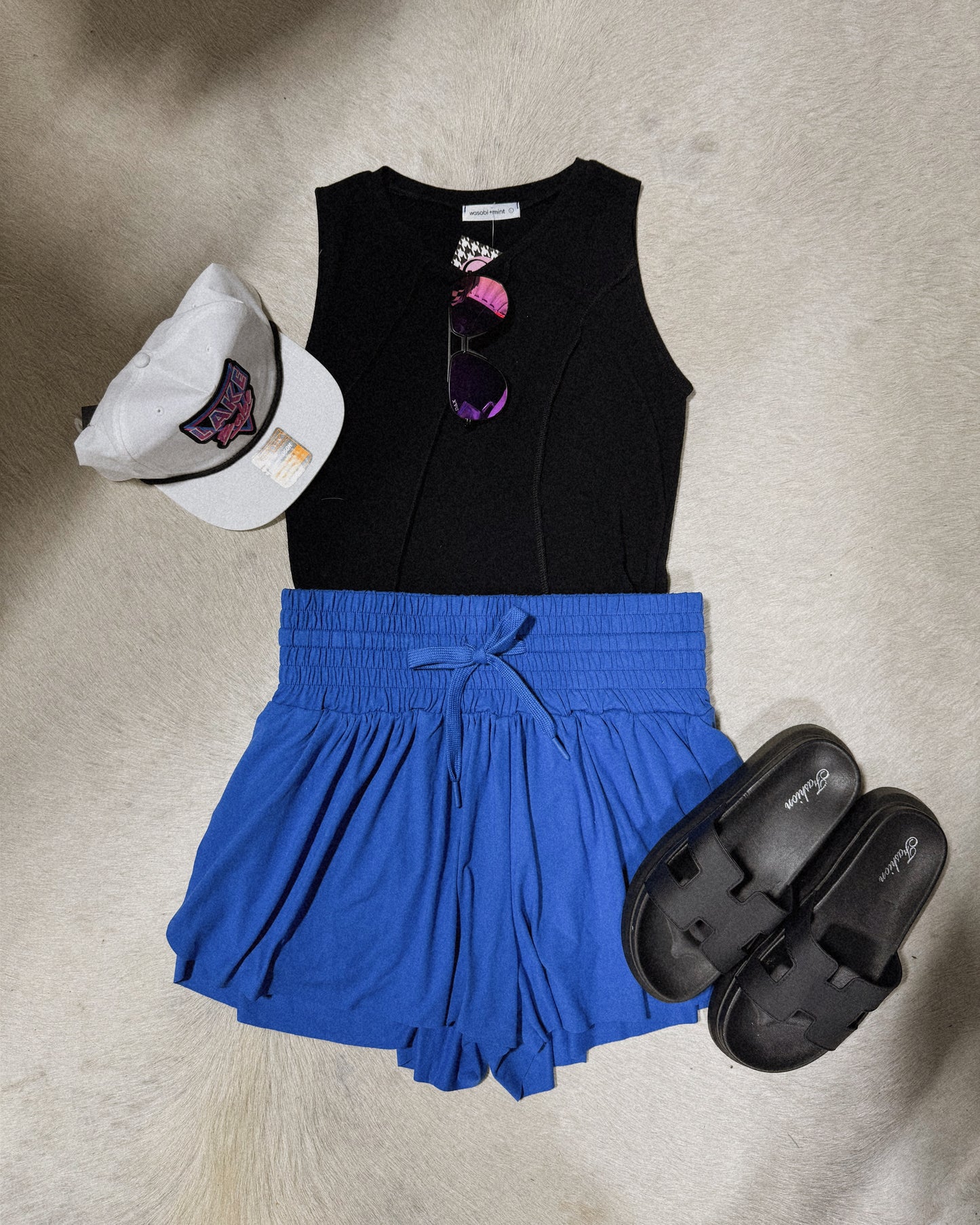umgee elastic waist shorts