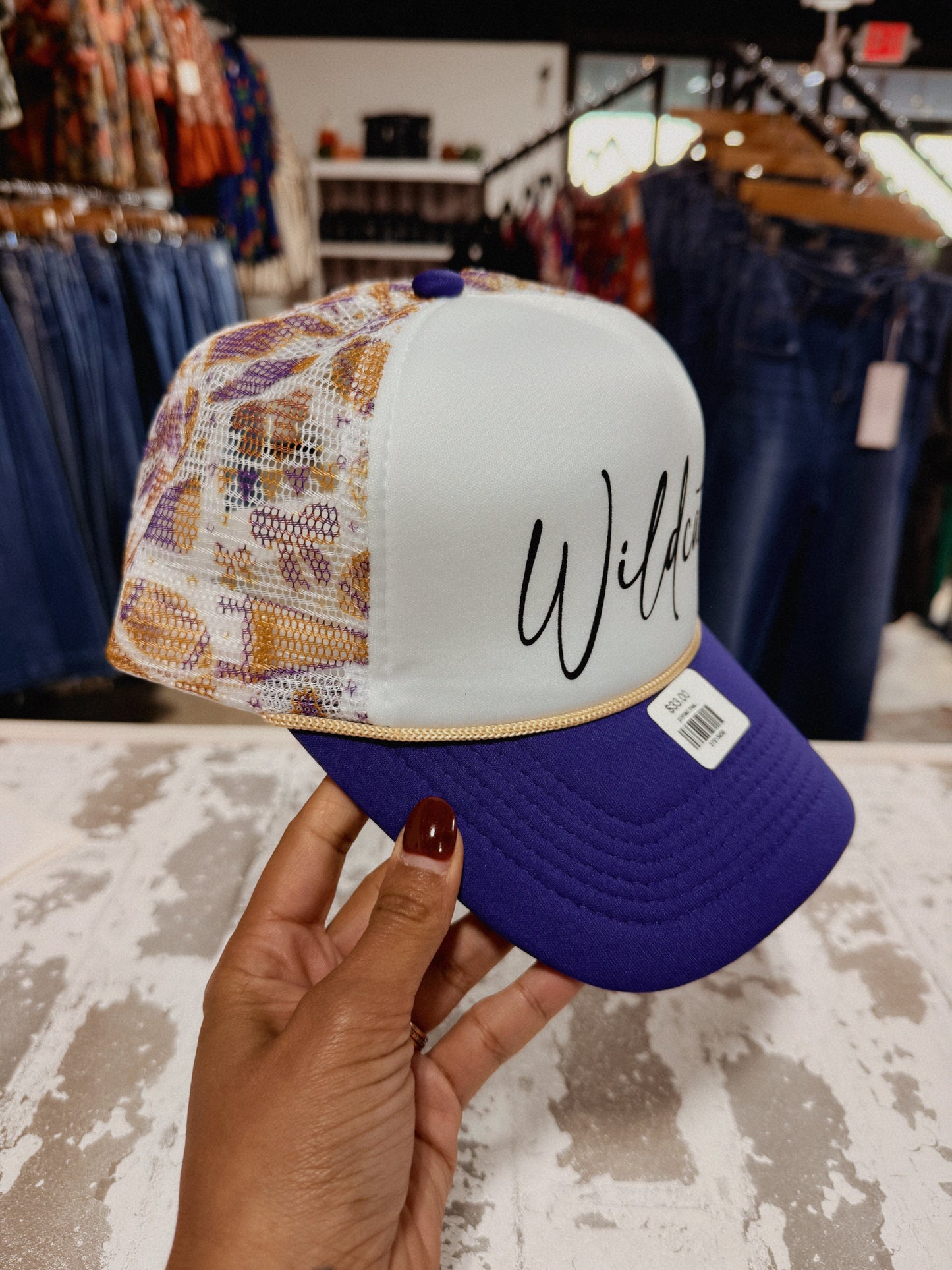 printed mesh Wildcat trucker