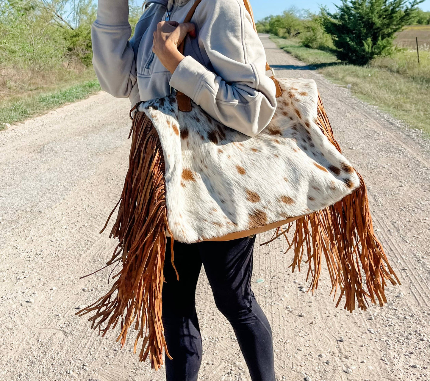 XL Duffle Bag - Leather HairOn Cowhide Travel Weekender