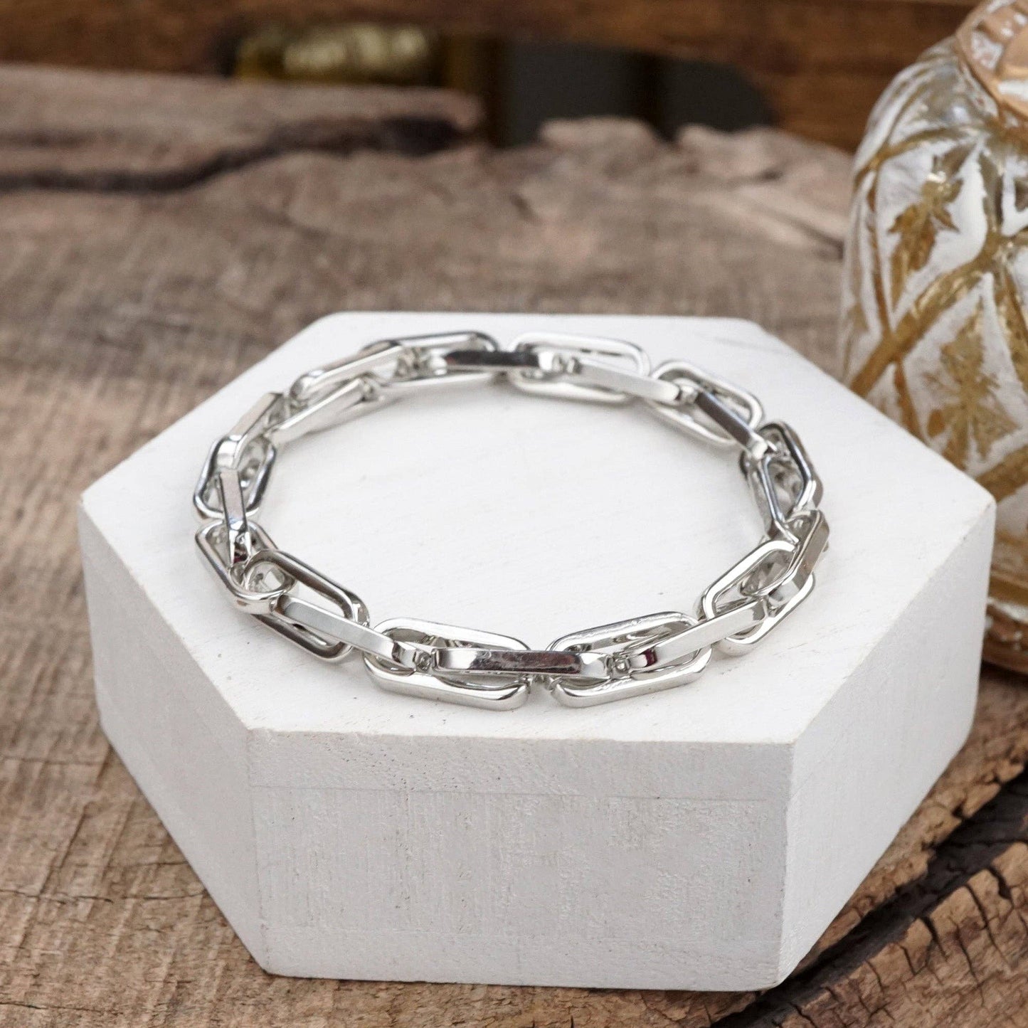 Chain Reaction – Chunky Stretchy Paperclip Bracelet